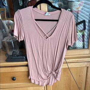 White Crow Mauve Short Sleeve Top